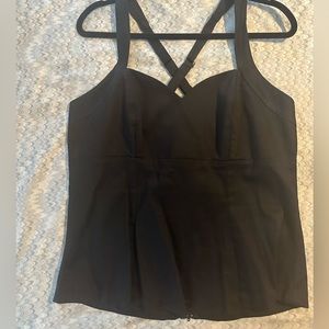 2X Black Crisscross Top